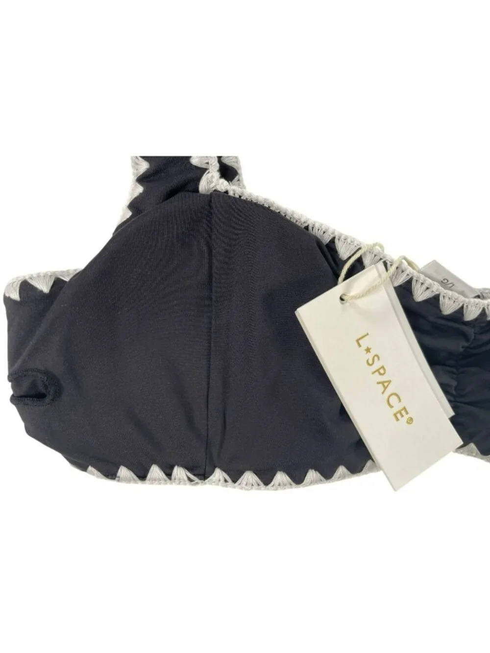 LSpace Effie Top Black Bikini Swimwear Nylon/Spandex Women's Sz L MSRP$110 NEW